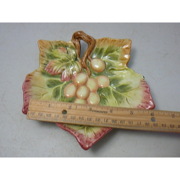 Vtg Fitz & Floyd Classic Collection Grape Leaf Dish - Picture 5 of 7